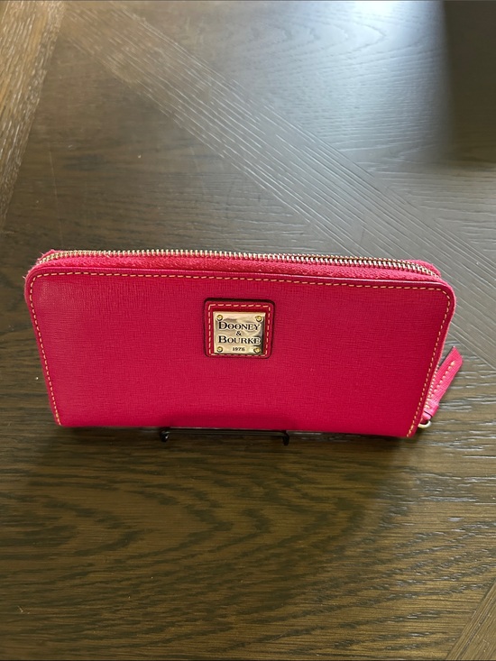 Dooney & Bourke Handbags - Dooney & Bourke Large Saffiano Pink Zip Around Wallet EXCELLENT CONDITION